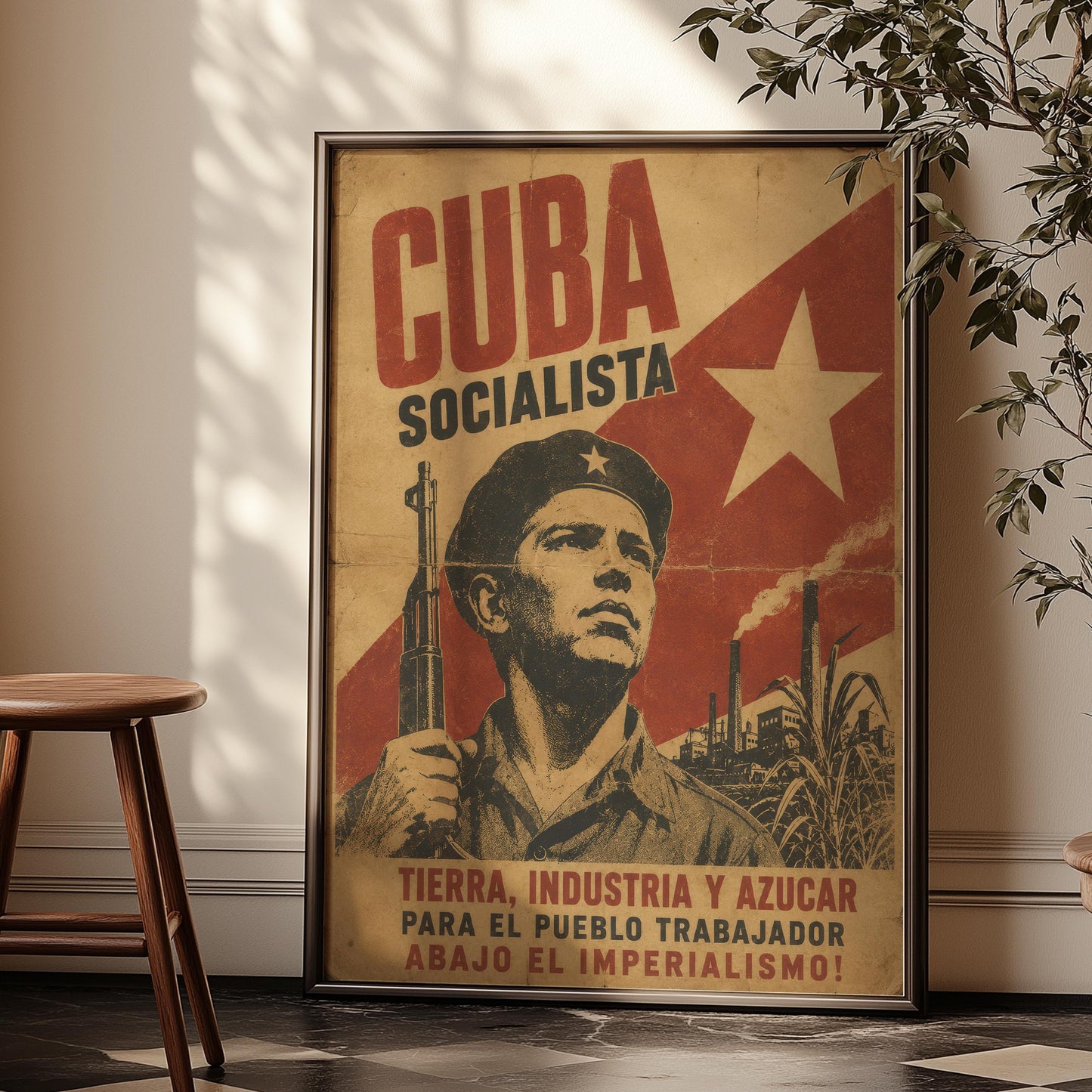 Vintage Cuba Socialist Poster